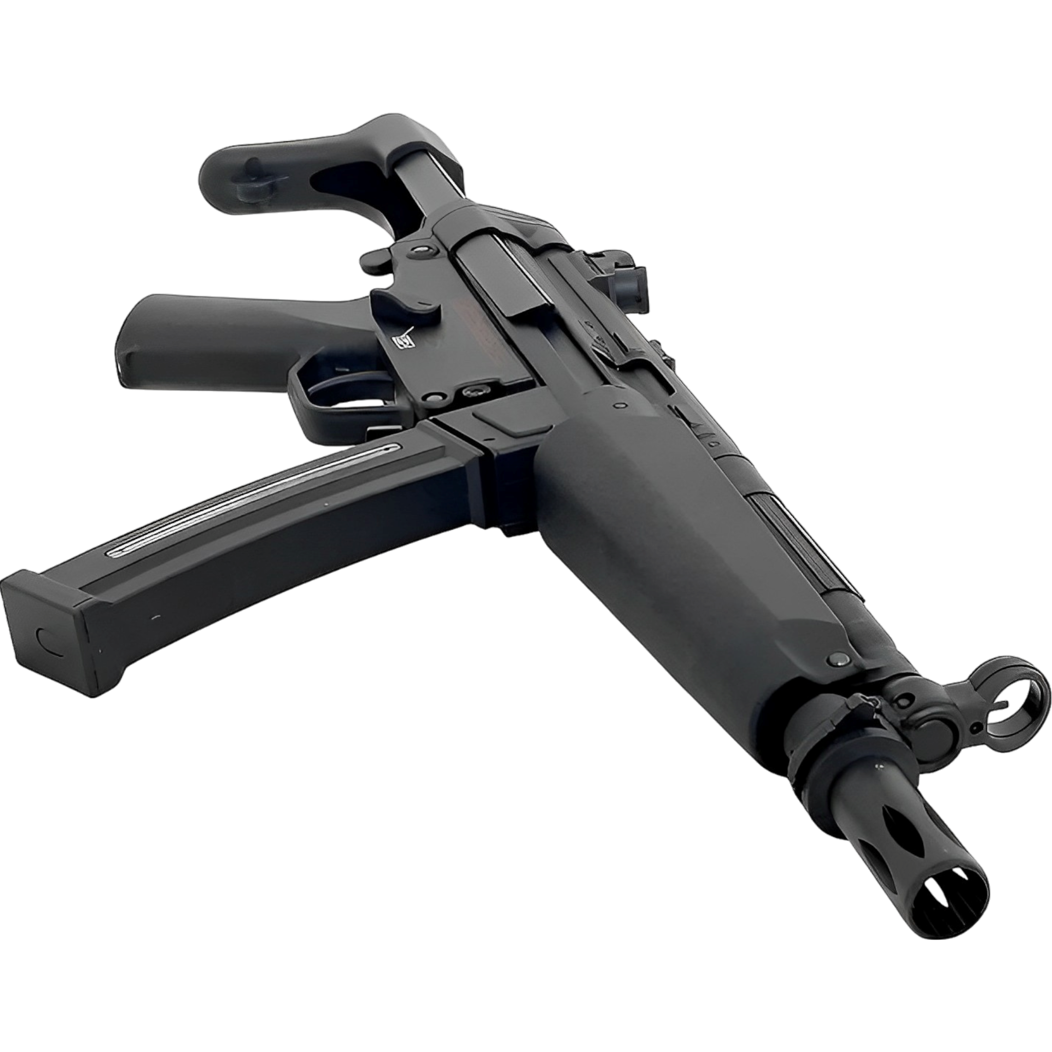 CYMA MP5 gel blaster in sleek black finish, built with durable materials and medium capacity gel ball magazine.