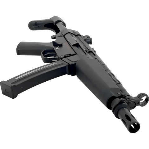 CYMA MP5 gel blaster in sleek black finish, built with durable materials and medium capacity gel ball magazine.