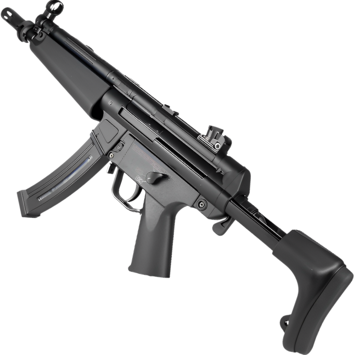 Black MP5 gel blaster by CYMA, offering enhanced firing velocity, tactical flexibility, and semi/full automatic fire modes.